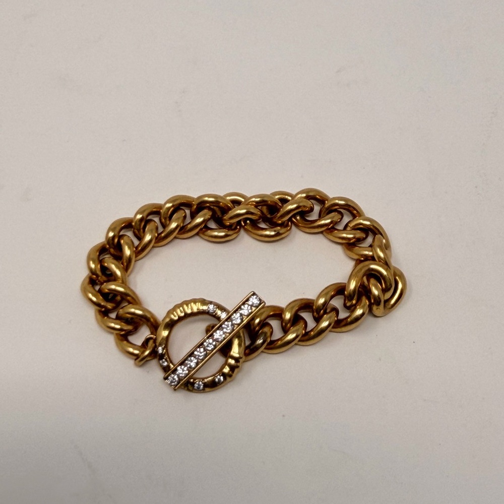 Kendra Scott Gold Chunky Chain Bracelet with Rhinestone Accents